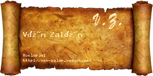 Vén Zalán névjegykártya
