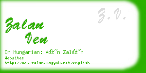 zalan ven business card